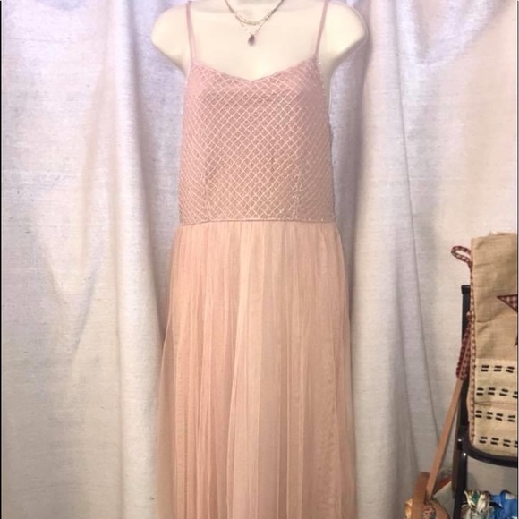 NWT Adorable Champagne Blush Tulle Dress - Picture 1 of 4